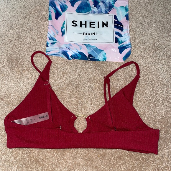 Red shein ribbed ring linked bikini top!! - Picture 3 of 5